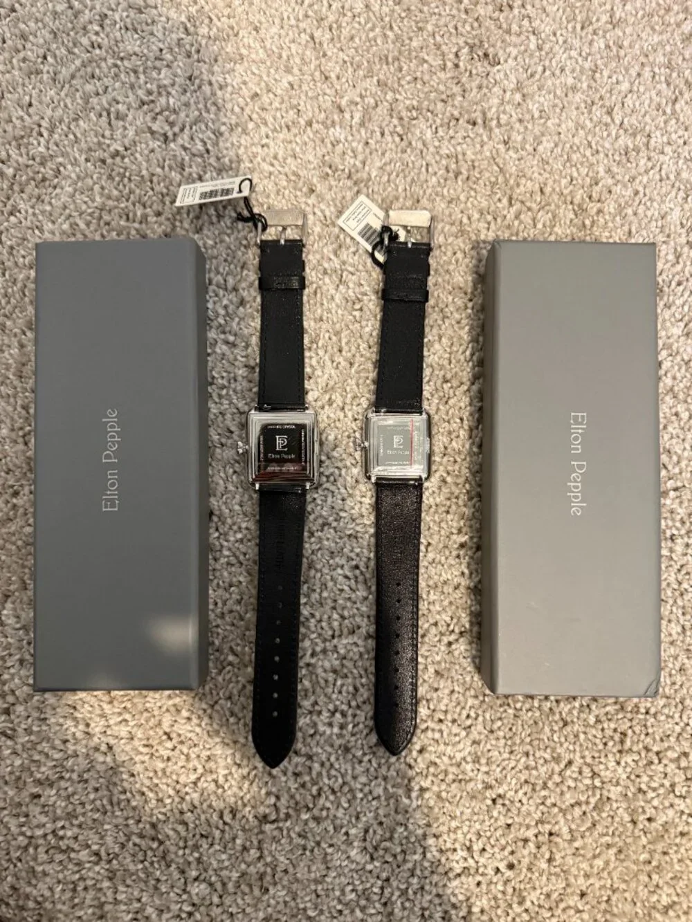 Elton Pepple His and Hers Stainless Steel Watch Box Set